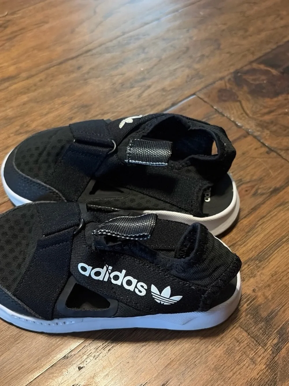 adidas Kids Black and White Slip-On Athletic Sneakers